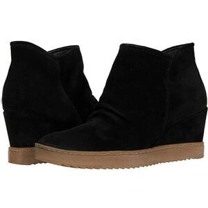 SOFFT AQUA Boots 11 SIRI Wedge Bootie Sneaker Ruching Suede Zip Waterproof NEW